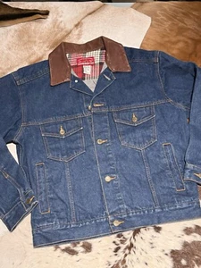 Vintage Marlboro Country Store Jeansjacke Größe S Lederkragen - Bild 1 von 12