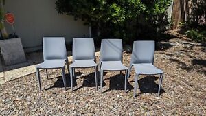 Mario Bellini  Chairs, Set of 4 -Heller stackable  Gray