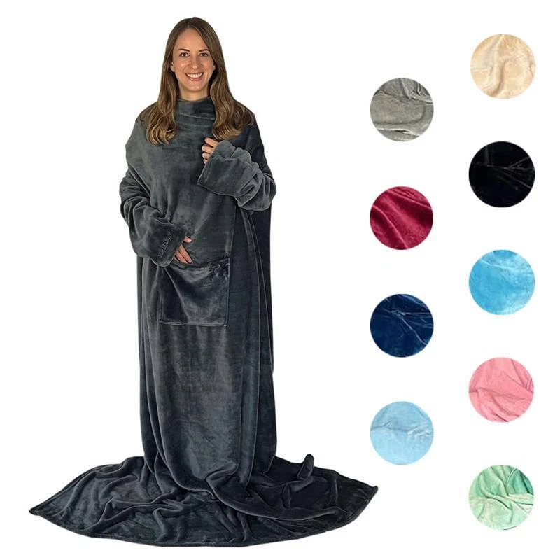 Arne Luend Kuscheldecke mit Ärmeln TV-Decke Wohndecke Ärmeldecke mit Tasche - Bild 1 von 4