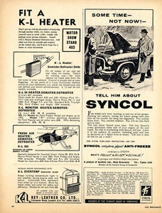 Castrol Oils 1958 K L Heater Key Leather London Syncol Anti- Freeze advert A - Picture 1 of 2
