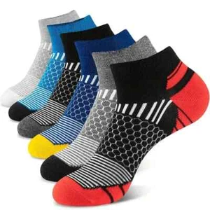 MEN'S SOCKS (6 Pairs) Multi-Colored Six Pair Pack Short Athletic Sport Footwear - Picture 1 of 3