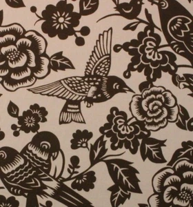DURALEE AVIARY EARTH BROWN LARGE BIRD FLORAL DESIGN MULTIUSE FABRIC BY YARD 54"W - Picture 1 of 7