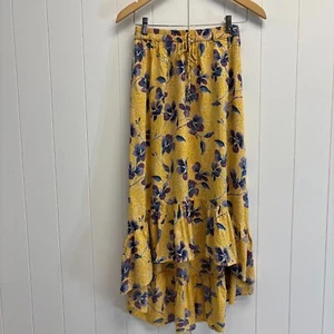 Angie's Floral Hi Low Skirt Women Small Bloomcore Ruffle Boho Summer Indie Folk - Picture 1 of 8