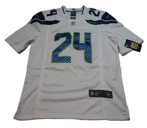 Nike Seattle Seahawks Marshawn Lynch #24 White NFL Game Jersey - Medium NWT - Picture 1 of 16