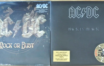 AC/DC Rock Or Bust 2-LP+CD Lenticular Cover + Back In Black LP 50th Anniv Gold - Image 1 of 4