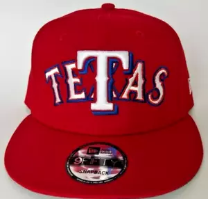 Authentic New Era Custom Texas "TETAS" Rangers Overlap Red Hat - Picture 1 of 4