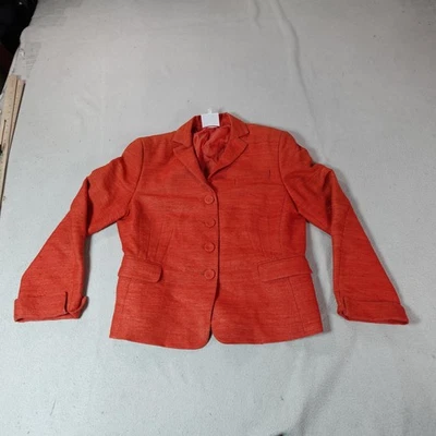 Blazer Akris Punto Mujer EE. UU. 10 Naranja Seda Saks Fifth Avenue Chaqueta Exclusiva Foto 1 de 4
