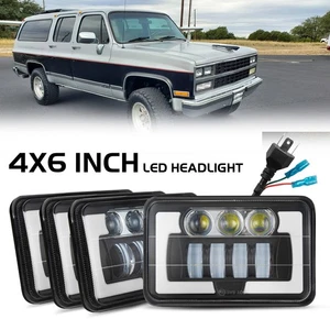 4X6" inch LED Headlights Hi/Lo DRL Turn For Chevrolet R2500 Suburban 1989-1991 - Picture 1 of 17
