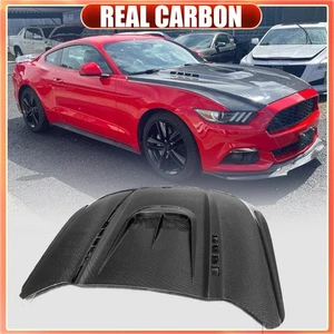 Fit For Ford Mustang 2015-17 REAL CARBON Front Engine Hood Bonnet Cover BODYKIT - Picture 1 of 15