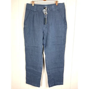 Pantalones Sundance Adelaide de lino plisados hasta el tobillo nuevos con etiquetas talla 14 - Imagen 1 de 8