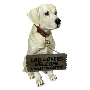 Labrador Retriever Garden Welcome Statue Reversible Sign Don't Stop Retrievin - Picture 1 of 9