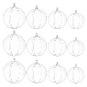 12 pezzi Christmas Hollow Balls Hanging Ball Adornment Creative (trasparente) - Foto 1 di 12