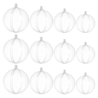 12 pezzi Christmas Hollow Balls Hanging Ball Adornment Creative (trasparente) - Immagine 1 di 4