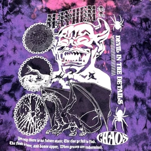 Camicia Vitriol uomo media viola nera tie dye Mayhem Devil Chaos maglietta grafica - Foto 1 di 12