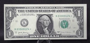 2017 $1 FRN Dallas K Star Note 2nd Run Rare Federal Reserve Note Crisp Unc #124* - Picture 1 of 2