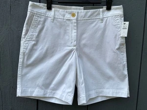 NWT Talbots 7” Relaxed Chino Shorts (4) White Cotton / Spandex (32 x 7) - Picture 1 of 14
