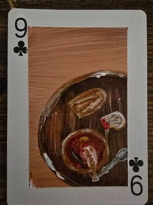 "Tavern meal " ACEO original fall tavern collection 2.5 x3.5 - Image 1 of 2