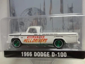 Greenlight GREEN Machine 1966 DODGE D-100 White '66 HELL DRIVERS Hobby Excl - Picture 1 of 5