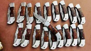LOT of 20 pcs Damascus Steel Hunting Folding knife, Pocket Knives with sheath - Picture 1 of 4