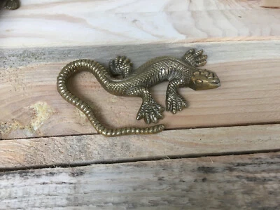 Salamander Gecko 14cm Echse Alu Gold Garten u. Home Figur Deko - Bild 1 von 4