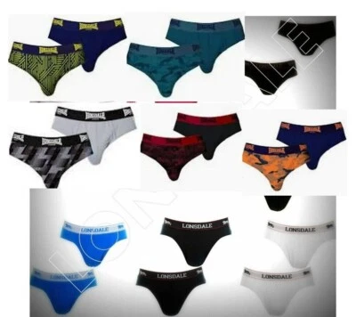 NEW Lonsdale 2 Pack Brief Trunks Mens, Underwear, All sizes S-XXL New colours - Image 1 of 4