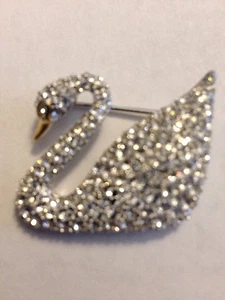 Swarovski elegante Schwan Anstecknadel Brosche signiert - ELEGANT! - Neu  - Bild 1 von 1