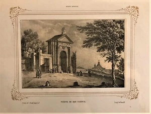 Madrid. Puerta San Vicente.Litografia original.Pic leopold 1850 - Bild 1 von 1
