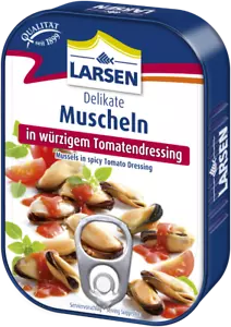Larsen Muscheln in würzigem Tomatendressing - Tomatensauce - 110g - Bild 1 von 1
