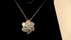SUPERB 10ct GOLD 0.75ct ROUND&BAGUETTE DIAMOND ON 9ct GOLD CHAIN / NECKLACE