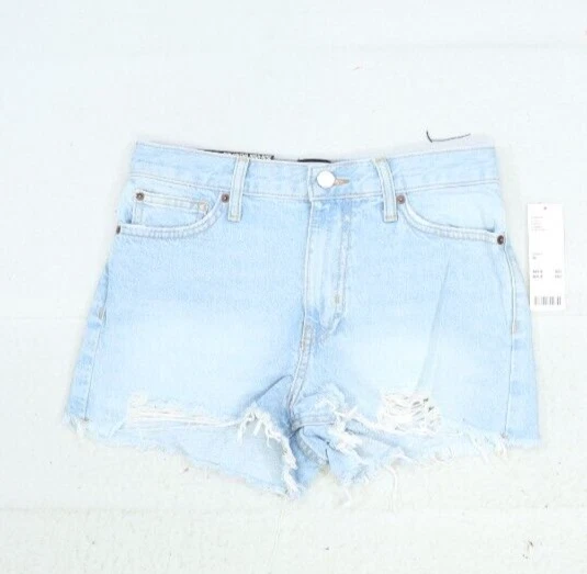 Pantalón corto BDG Urban Outfitter Girlfriend tiro alto flecos lavado claro 26 Foto 1 de 4