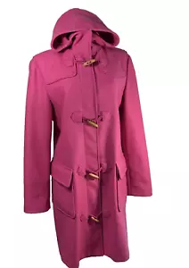 United Colors of Benetton Wool Blend M Pink Duffle Pea Coat Women’s Barbie Italy - Picture 1 of 12