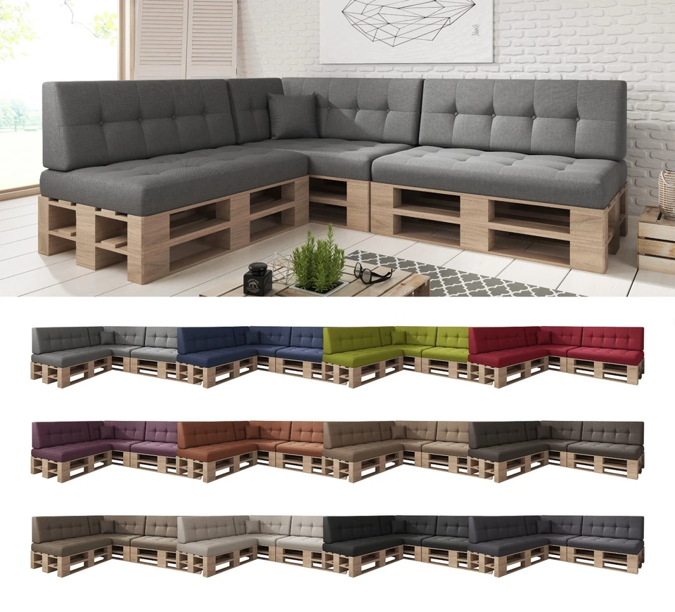 8er Set / Einzelkissen Palettenkissen Palettenauflage Sitzkissen Sofa Kaltschaum - Bild 1 von 1
