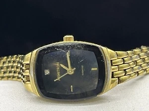 ARMITRON Women's Black Dial Diamond Accented Gold Tone Watch  75/5195BKGP - USED - Picture 1 of 5