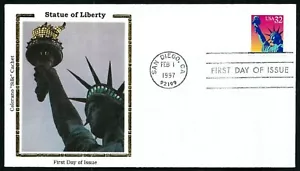 USA, SCOTT # 3122, COLORANO SILK FDC COVER STATUE OF LIBERTY YEAR 1997 - Picture 1 of 1