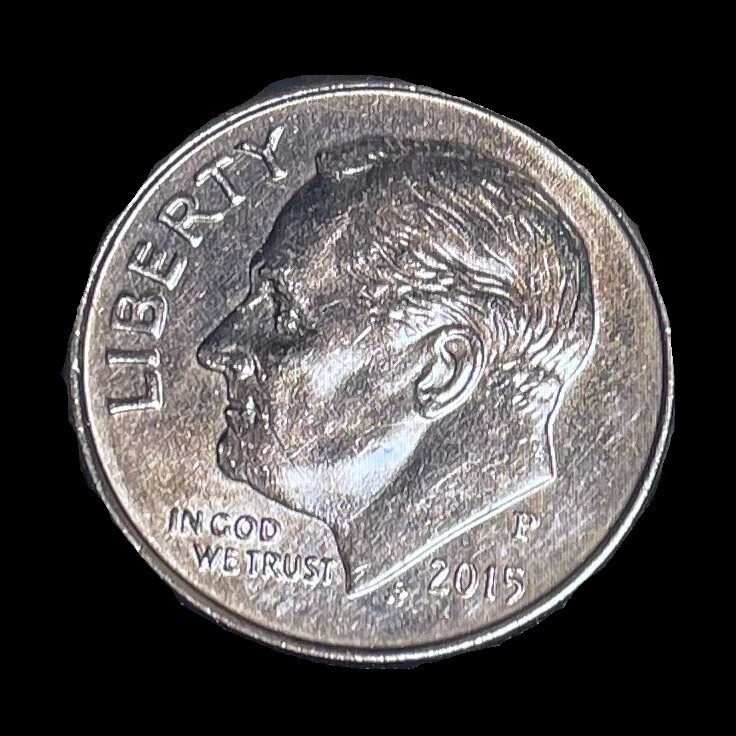 2015 P Missing Clad Layer Planchet US Mint Error Coin Roosevelt Dime - Image 1 of 2