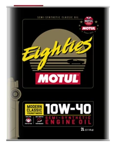 MOTUL Eighties 2L Aceite Motor 10W40 Semisintético Coche Clásico Vintage Api Sn - Imagen 1 de 2