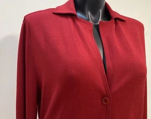 Olsen (Germany) Red knit cardi jacket size GB 20/ US 14 / AU 18 - Picture 1 of 9