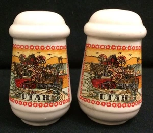 Vintage Karol Western Salt and Pepper Shakers Ceramic Utah - Picture 1 of 4