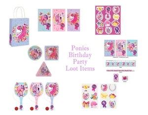 Pony Horse Themed Kids Birthday Party Loot Bag Fillers Stickers Tattoo Puzzles - Picture 1 of 7
