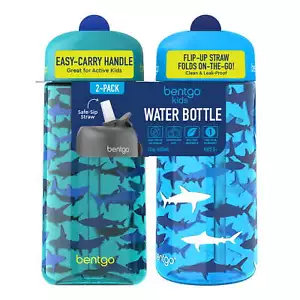 Water Bottle 2-Pack,Tritan Plastic Leak-Proof 15 oz Cups for Toddlers & Children - Picture 1 of 6