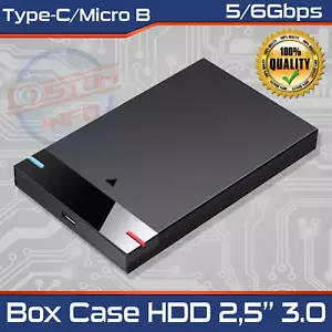 BOX ESTERNO 2.5 CUSTODIA CONTENITORE HD HDD SSD CASE USB3.0 | Type-C - Foto 1 di 10