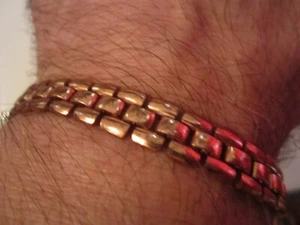 VINTAGE COPPER CHAIN LINK BRACELET - 7 1/2" LONG - BBA-2 - Picture 1 of 3