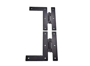 4" Black Iron Hinge, H L Hinge, Antique Style Hinge, Iron Forged, Sold In Pairs - Picture 1 of 4