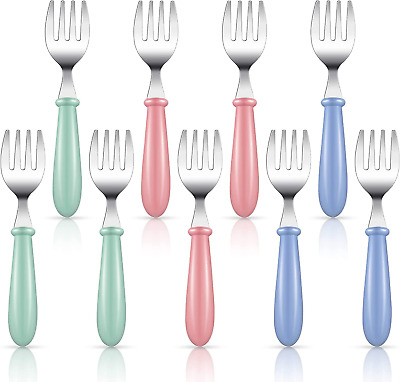 9 Pieces Stainless Steel Toddler Forks, Baby Forks, Kids Forks, For Self Feeding • 32.76$