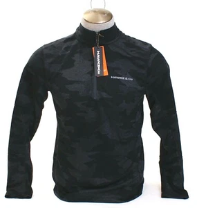 Hawke & Co. Black Camouflage 1/4 Zip Long Sleeve Pullover Shirt Camo Men's NWT - Picture 1 of 4