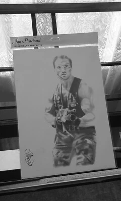 Póster de película de lona de lona dibujado a mano con lápiz Arnold Predator A3 Foto 1 de 4