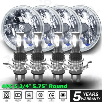 5.75" 5-3/4inch Round LED Headlights Upgrade 8x for Ford Galaxie 500 1962-1974 - Image 1 of 4