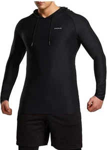 TSLA Men's Long Sleeve Pullover, Dry Fit Running Workout Gym Shirt Black Size L - Picture 1 of 5