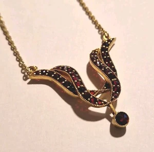 Granat Collier 925 Silber vergoldet 44 cm - Bild 1 von 4