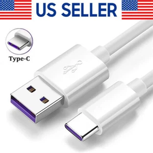 USB Type C Data Cable 5A Fast Charging USB-A to USB-C Charger Cord For Phone - Picture 1 of 13